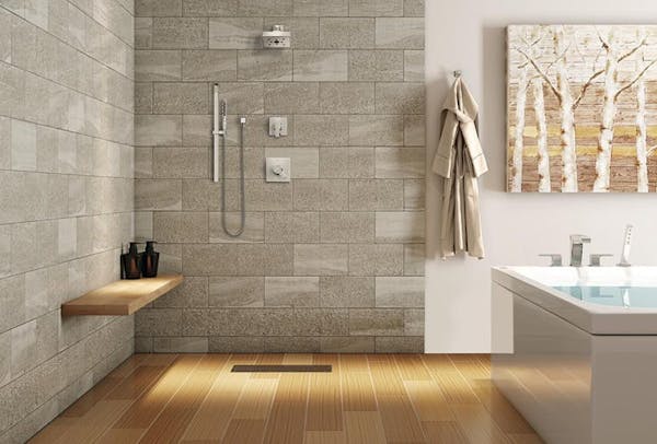 Solace Showers custom tile shower